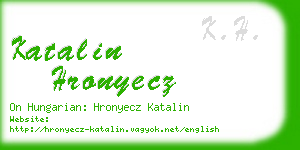 katalin hronyecz business card